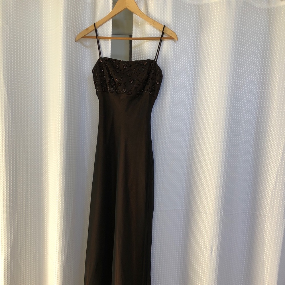 Formal Evening Gown- Dark Brown/ Copper